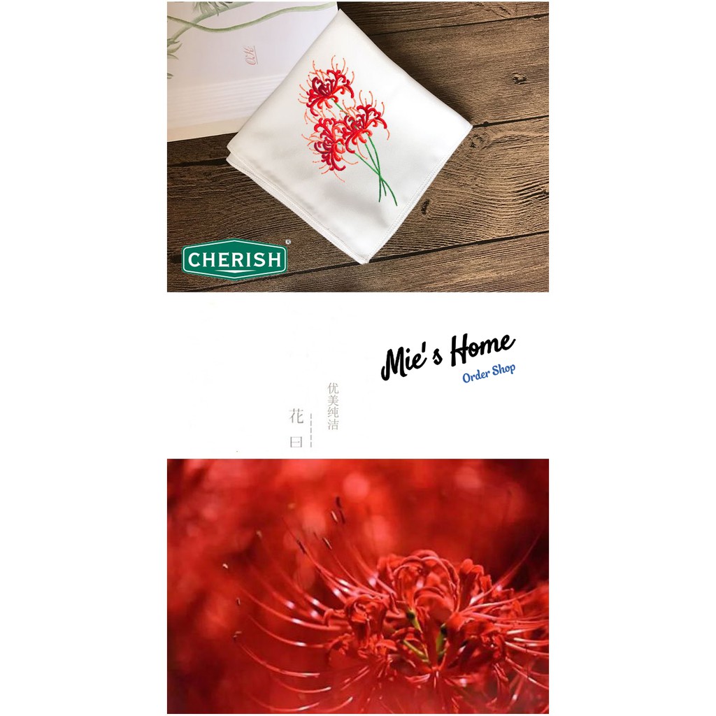 [Có sẵn] Bộ Kit tập thêu khăn tay Cherish Bộ Sưu tập Hoa Combo thêu trang trí – Handmade DIY – bao gồm khung - Mie Shop