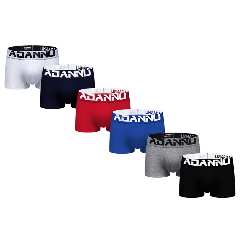Set 4 Quần Lót Boxer Cotton Chữ U Thoáng Khí Gợi Cảm Cho Nam AD125
