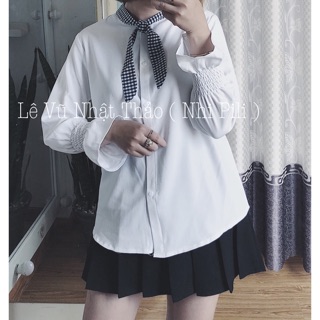 Sơ mi trắng cổ nơ