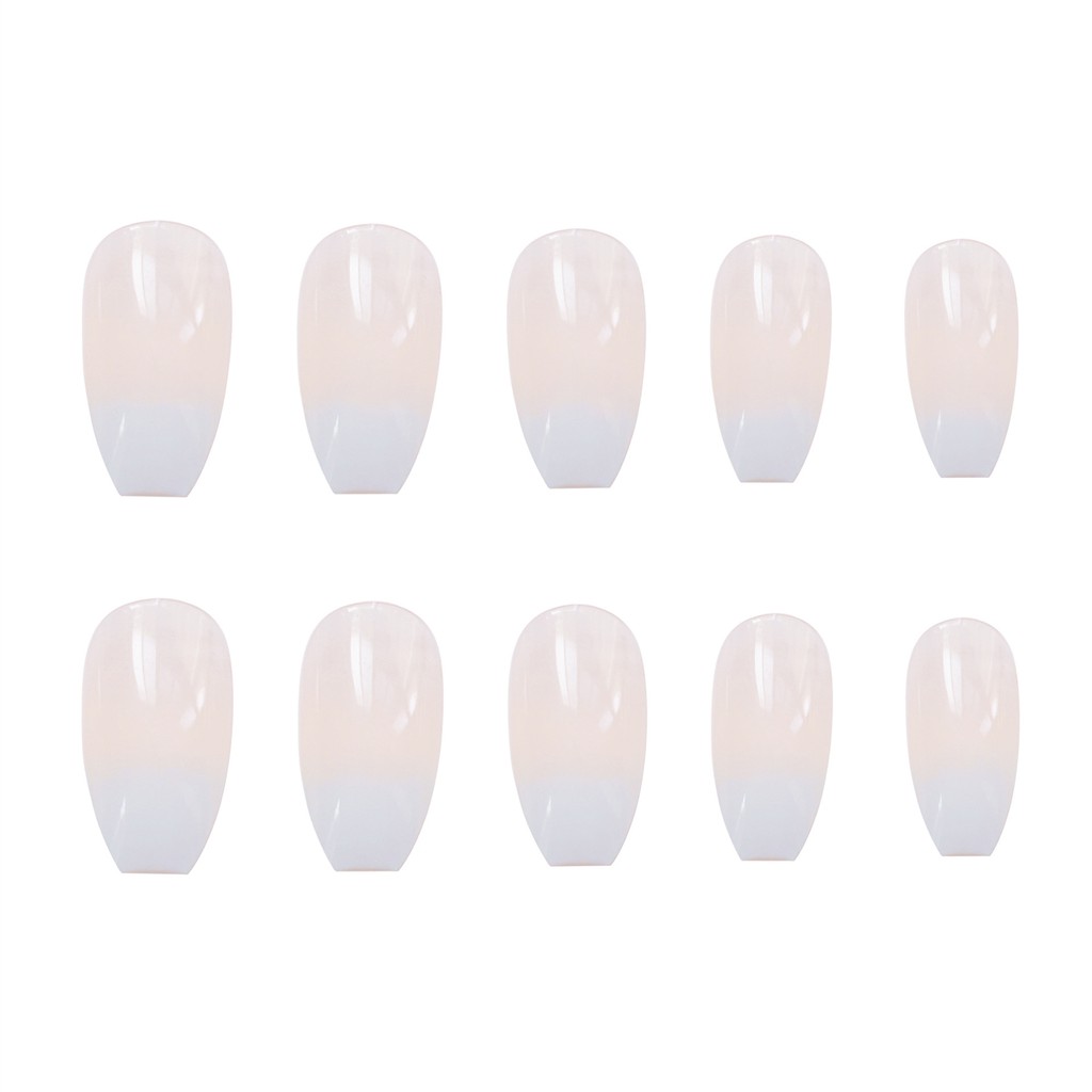Bộ 24 móng tay giả Nail Nina trang trí nghệ thuật họa tiết màu Ballet trắng mã PD-233【Tặng kèm dụng cụ lắp】