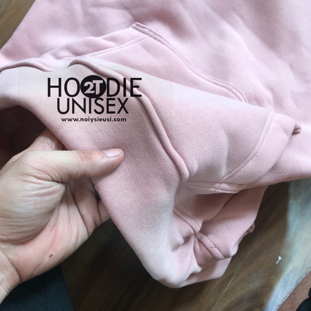 Áo Hoodie Unisex 2T Store H12 Hồng Ruốc - Áo Khoác Nỉ Chui Đầu Nón 2 Lớp Dày Dặn Siêu Đẹp