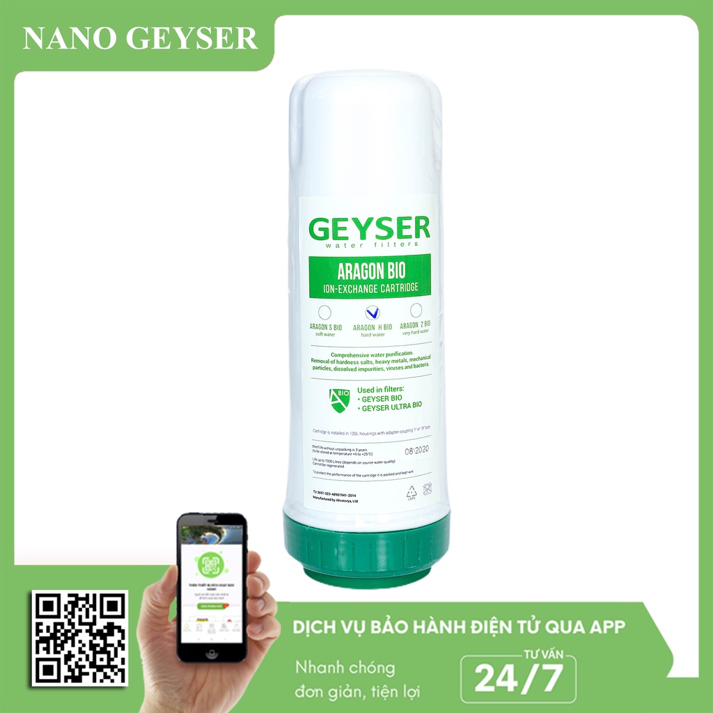 Bộ 3 lõi lọc nước 123 dùng cho máy Geyser Ecotar 4, Lõi Ecotar, Aragon, Disruptor Nano Geyser