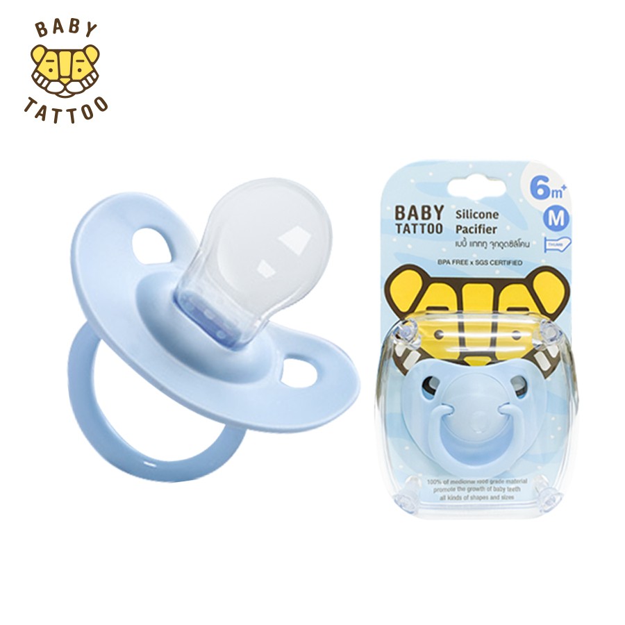 [Mã BMLTA50 giảm 10% đơn 150K] Ty Ngậm Silicone BABY TATTOO Chuyên Dùng Ban Đêm Đầu Ti Dẹp Cho Bé Từ 0-18 tháng tuổi