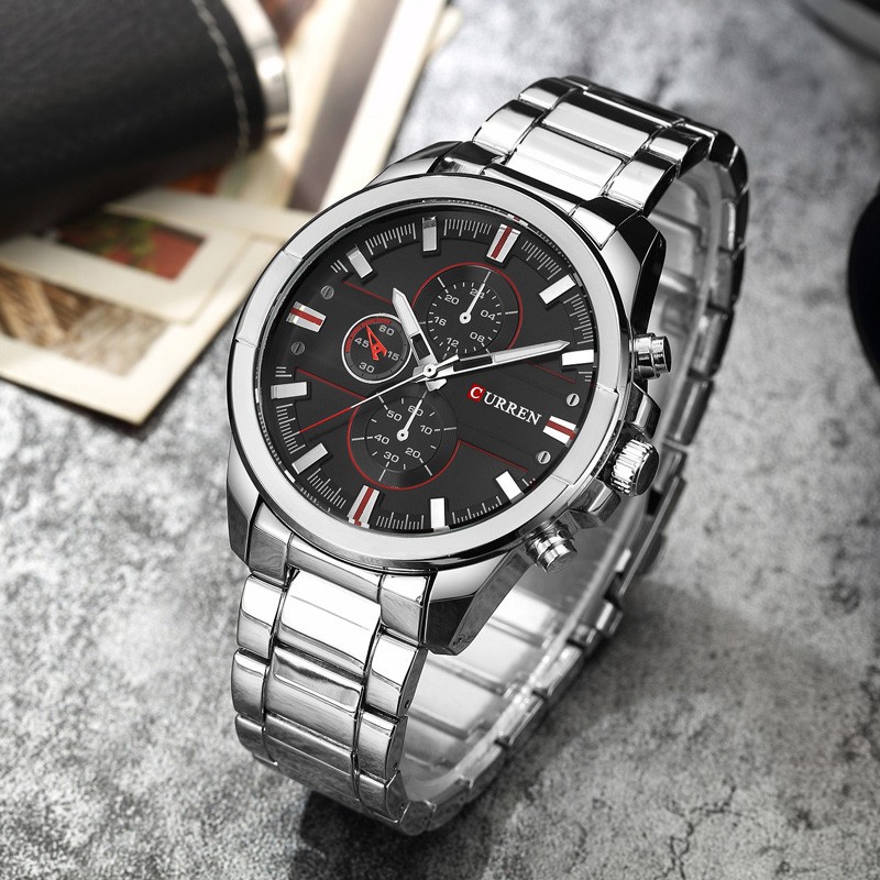Đồng hồ Quartz CURREN chống thấm nước chất liệu thép không gỉ