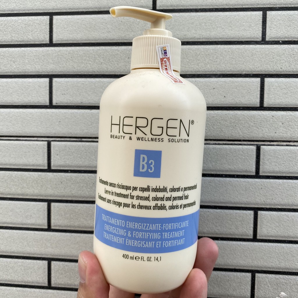 Mỡ dưỡng xả khô Hergen B3 Leave-in Treatment for stressed, colored and permed hair 400ml