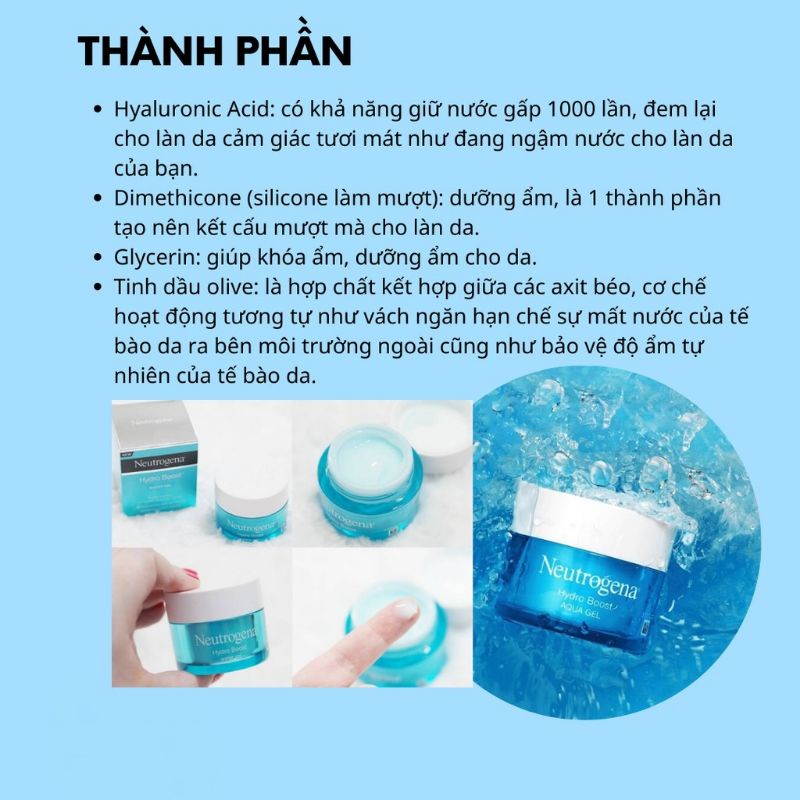 Kem dưỡng ẩm Neutrogena Aqua Gel-Water Gel,Aqua Cream 50ml