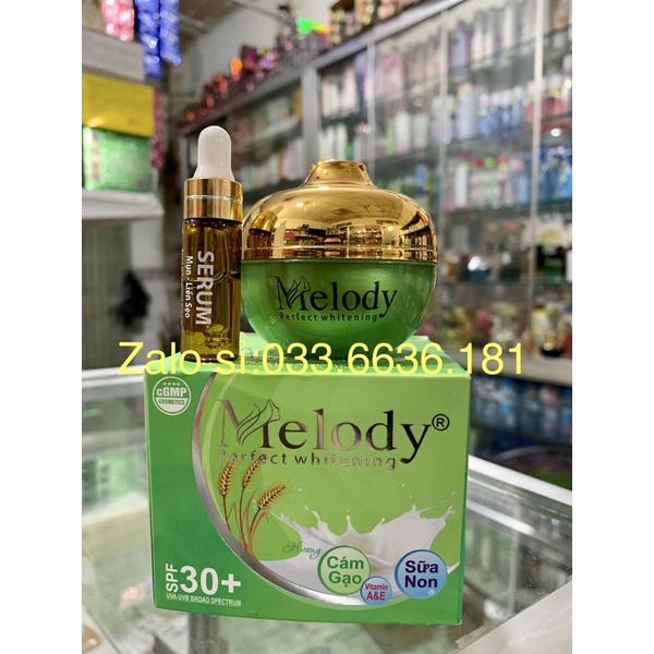 ( chuẩn hàng Cty 100%) kem MELODY dưỡng trắng -nám 25g (hết tặng chai serum )