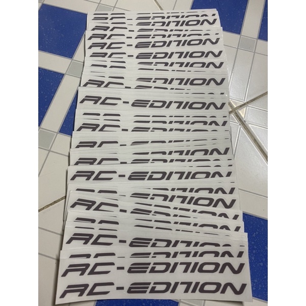 Cặt tem dán phuộc rc edition xám decal trong