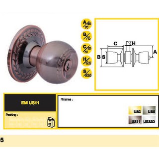 Khóa tay nắm tròn Yale VEM5242 US32D
