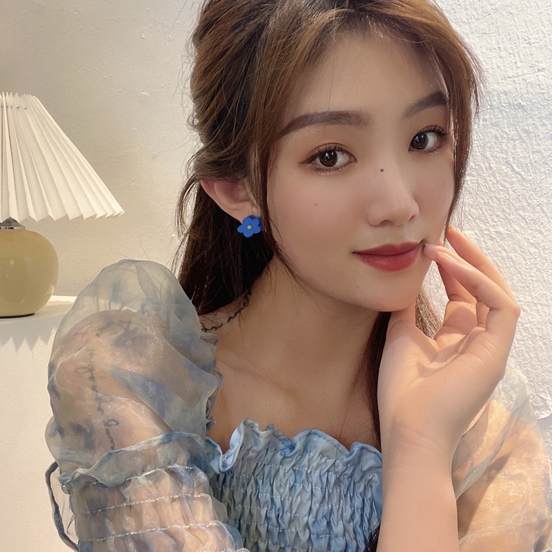 Bông Tai Hình Hoa Màu Sắc Ngọt Ngào Phong Cách Nhật Bản Thời Trang Mùa Hè Xinh Xắn F974