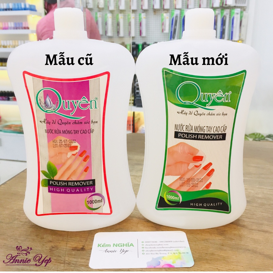 Nước rửa móng  Quyên cao cấp 1L/0.5L