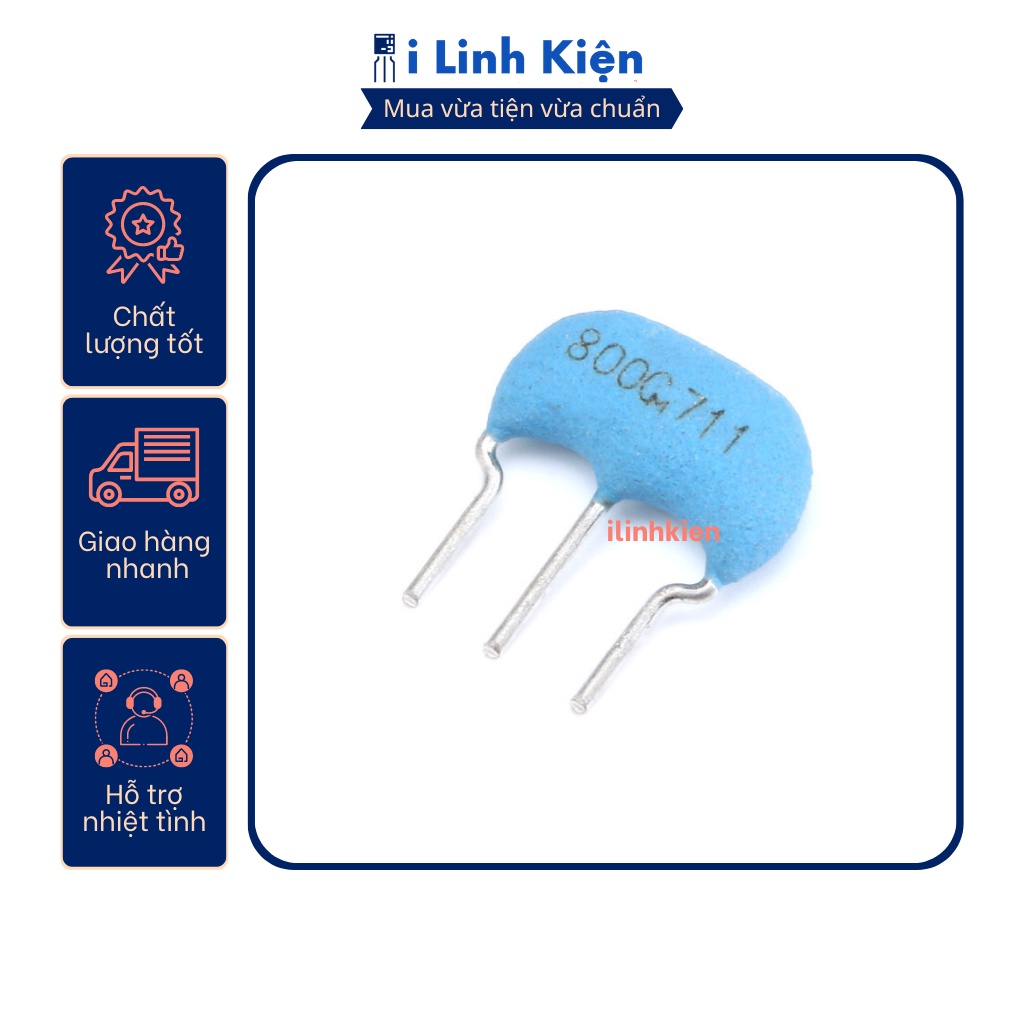 Thạch anh 3 chân 8Mhz chân cắm loại tốt