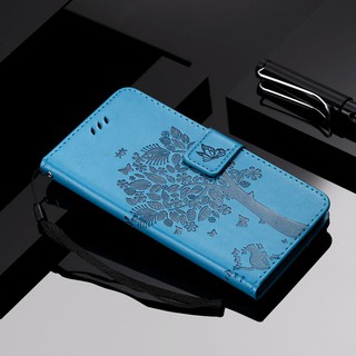 For Huawei Nova 3i/P Smart Plus Blue Cat Tree Leather Flip Wallet Stand Case