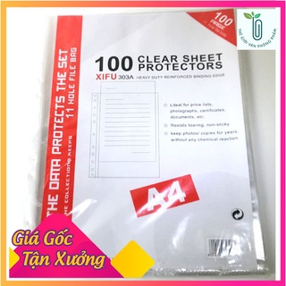 Sơ mi đục lỗ XiFu 303A/ túi đựng hoá đơn, hồ sơ ( khổ A4 -100 cái/tập )