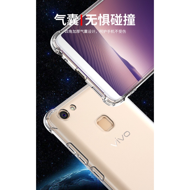 Ốp Điện Thoại Trong Suốt Chống Sốc Có 4 Góc Cho Vivo V7 V7 Plus 1718 1716 1850 Y79A