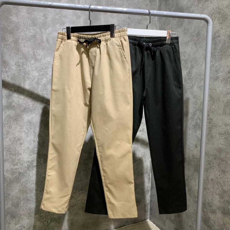 Quần baggy kaki basic màu đen kem unisex nam nữ ống suông đẹp Hàn Quốc thời trang 2020  ྇