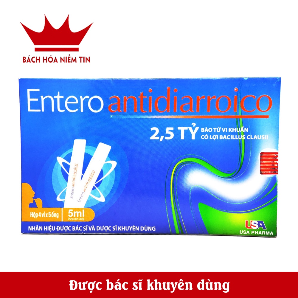 Men vi sinh Entero Antidiarroico bổ sung 2.5 tỷ lợi khuẩn, giảm rối loạn tiêu hóa, giảm táo bón, giảm đi ngoài nhiều lần
