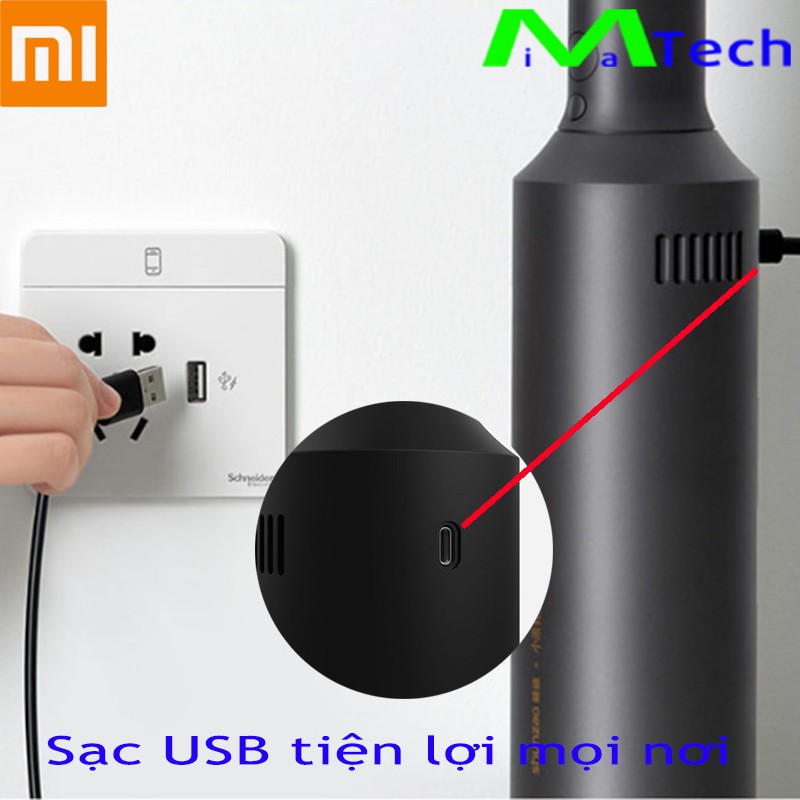 Máy hút bụi mini không dây Xiaomi Shunzao Z1 Z1 Pro cho ô tô nhà cửa lực hút mạnh 7000 Pa tới 15000 Pa