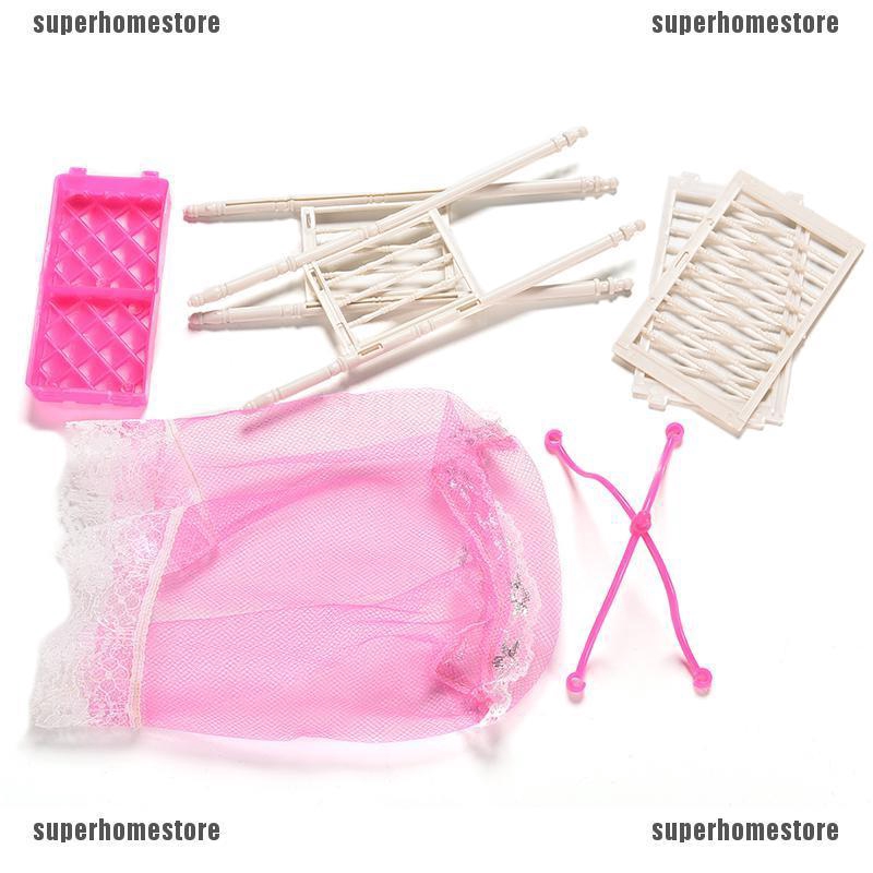 1 Mô Hình Nôi Kèm Màn Chống Muỗi Cho Búp Bê Barbie