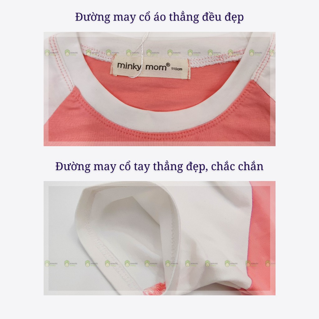 Đồ Bộ Bé Trai, Bé Gái Minky Mom Vải Cotton 100% Vai Giáp Lăng Họa Tiết Ngộ Nghĩnh, Bộ Cộc Tay Cho Bé Mặc Nhà Hè MKM2106