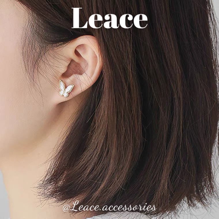 Bông tai khuyên tai hình bướm cánh xà cừ phong cách Hàn Quốc ER032,033 Leace.accessories