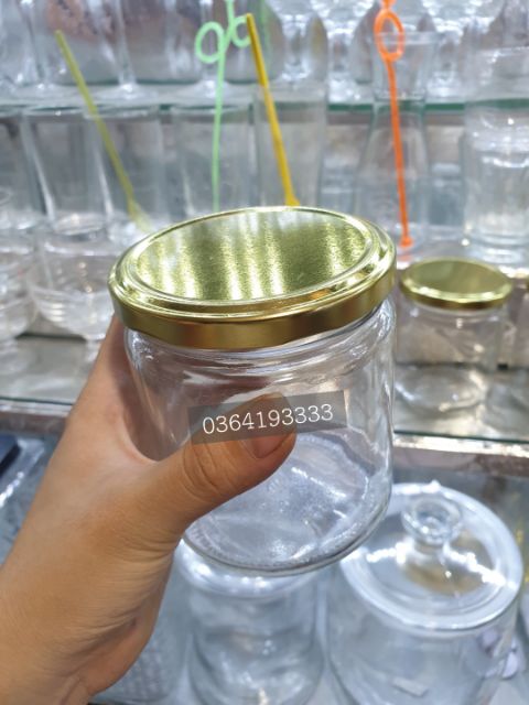 Hũ thủy tinh tròn 500ml nắp đen | BigBuy360 - bigbuy360.vn