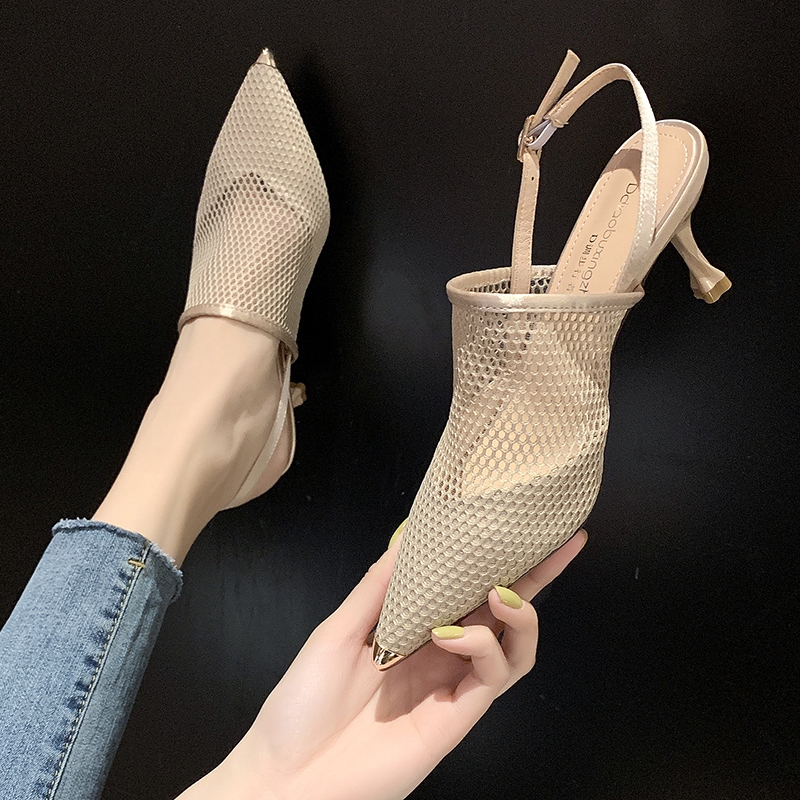 Giày Cao Gót Mũi Nhọn Thoáng Khí Thời Trang Nữ