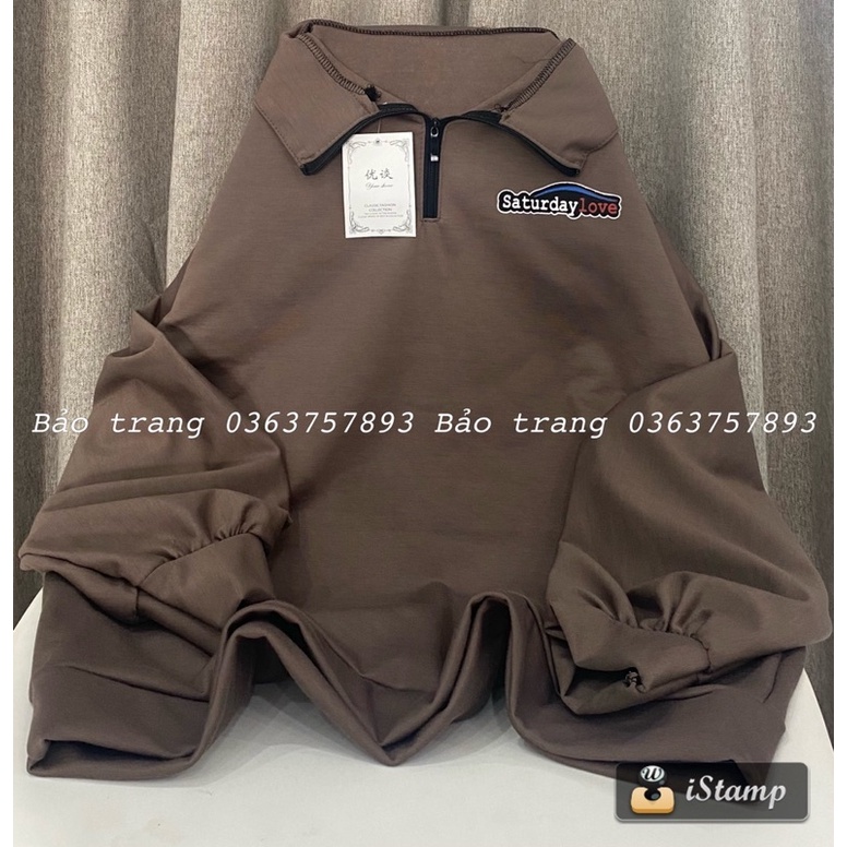[HOT] Áo Polo Nỉ Tăm SATUDAY Màu Nâu Tây Siêu Đẹp Unisex Nam Nữ Form Rộng