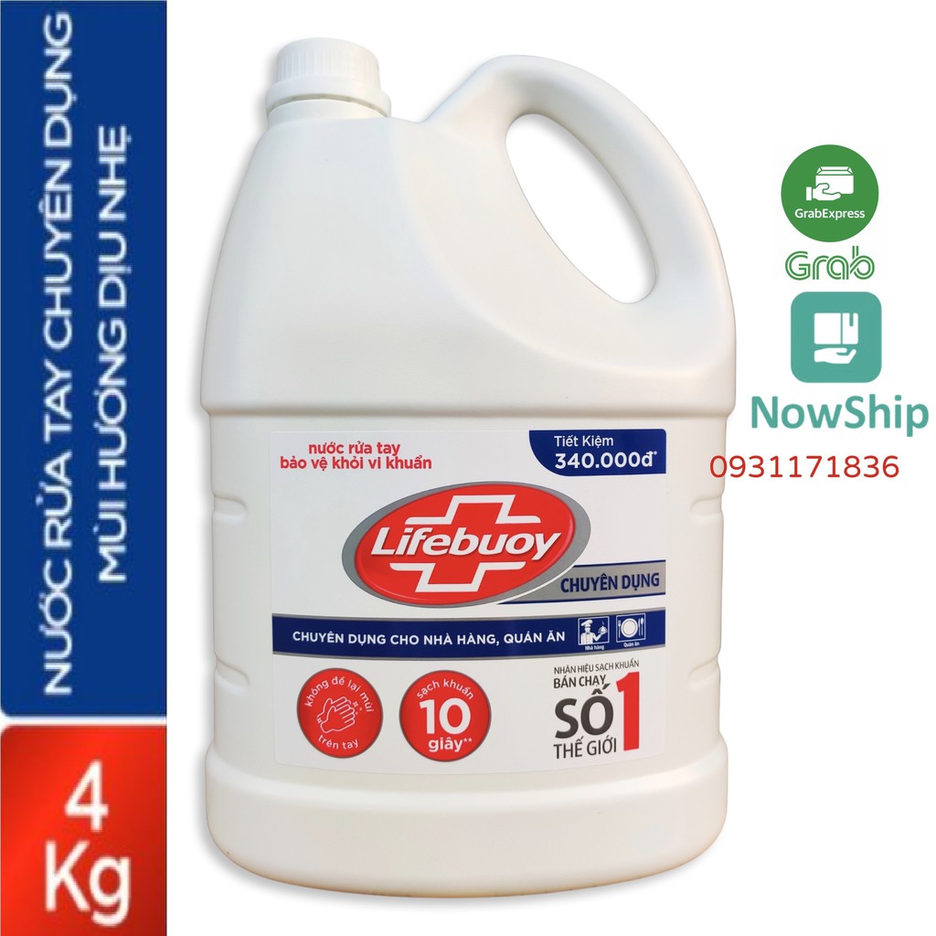 [Hoả Tốc]  LIFEBUOY Nước Rửa Tay Chuyên Dụng Trắng Can 4kg Hương Chăm Sóc Da màu xanh 4 kg 4 kí