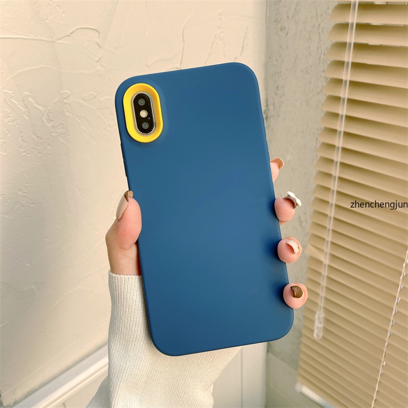 Ốp Điện Thoại Màu Trơn 3 Trong 1 Cho iPhone 13 12 mini 11 Pro Max 6 7 8 plus X