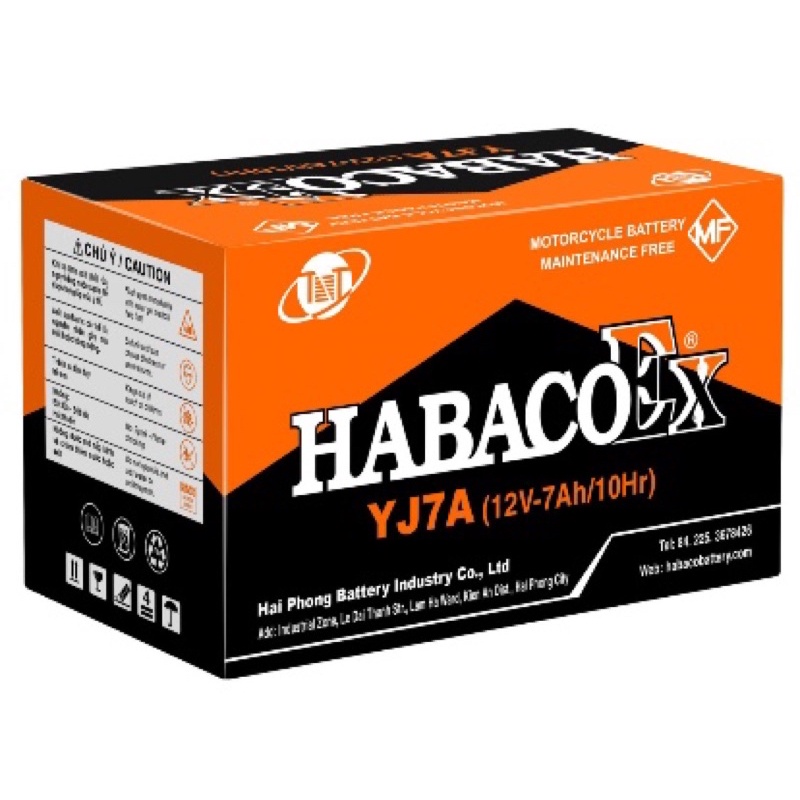 ắc quy HABACO YJ7A 12v-7ah dành cho xe yamaha force, cugnus, sym attila victoria, elizabeth, Suzuky : amity , bella