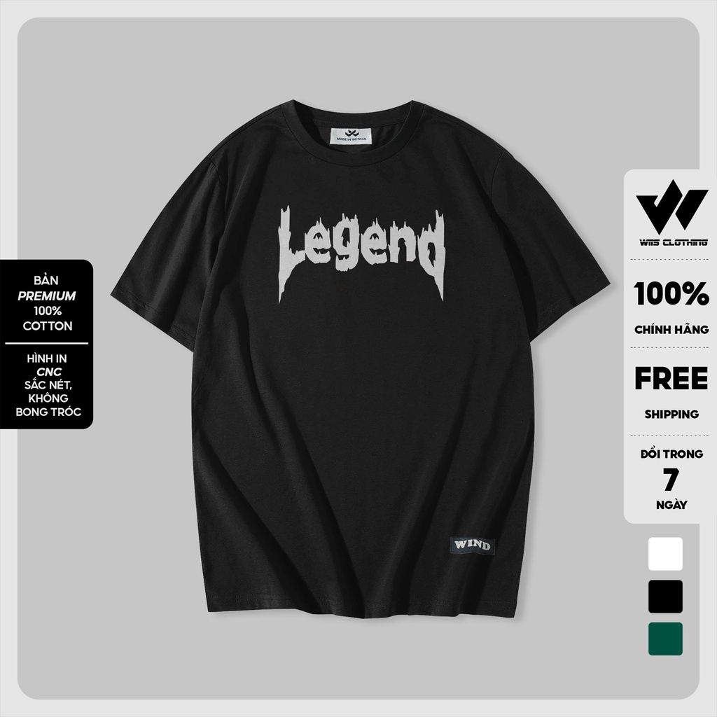 Áo thun tay lỡ unisex WIIS LEGEND phông form rộng Cotton 65% nam nữ oversize ulzzang