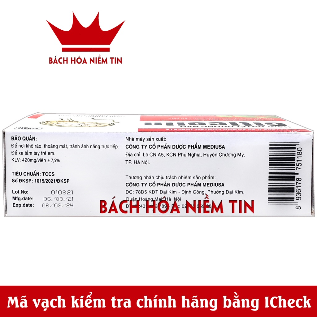 Hoạt Huyết Dưỡng Não Citicolin - Coenzyme Q10 giảm đau đầu hoa mắt chóng mặt mất ngủ rối loạn tiền đình - Hộp 100 viên