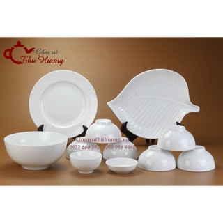 Bộ đồ ăn Bát Tràng men trắng (chọn 6 set)