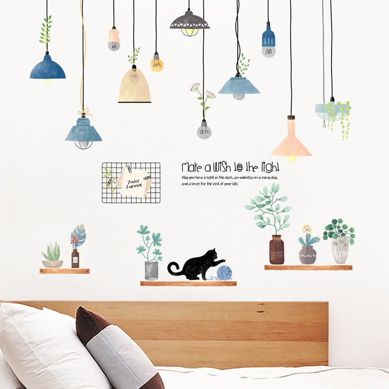 Decal dán tường 3D [GIÁ SĨ] đèn treo số 10 AmyShop