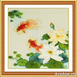 Tranh thêu ruy băng 55x55cm