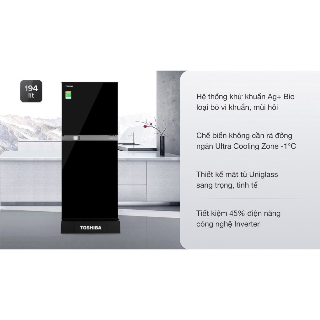 Tủ lạnh Toshiba Inverter 194 lít GR-A25VM - Điện Máy Kho Rẻ