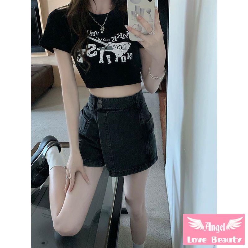 [Bán Chạy] ~ Quần Short Jean Dáng Chữ A Lưng Cao Ôm Dáng Thời Trang Mùa Hè Ngọt Ngào Cho Nữ