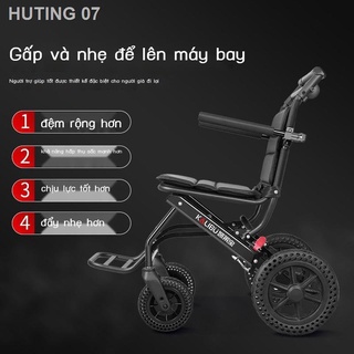 ◆ EW Xe lăn người cao tuổi gấp gọn nhẹ già khuyết tật máy bay du lịch di động đi bộ