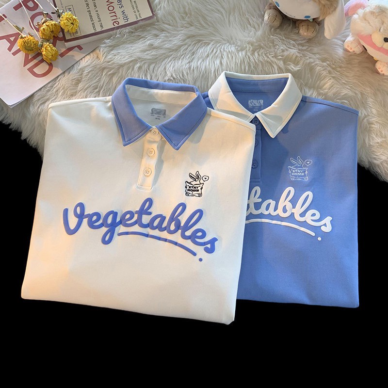 Áo Polo Tay Dài Unisex Nam Nữ VEGETABLES Oversize Form Rộng, Chất Cotton Mềm Mịn Co Giãn Không Xù Hàn Quốc