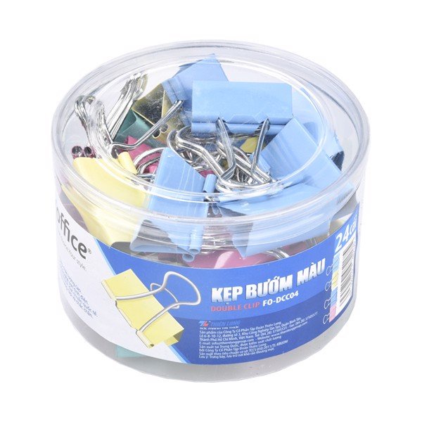Hộp 24 Kẹp bướm màu Flexoffice 32mm FO-DCC04 (FS)
