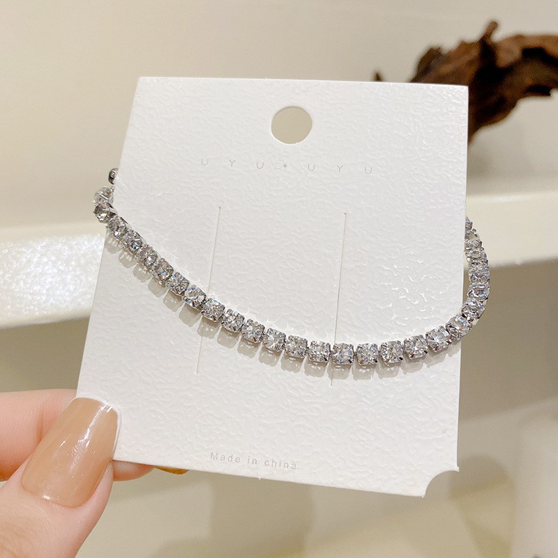 Vòng Tay Đính Đá Zircon Hình Vuông Phong Cách Hàn Quốc Mới 2021 F381