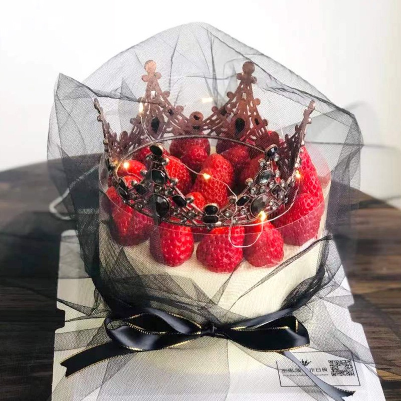 Lưới Gạc Màu Đen Hình Mạng Nhện Trang Trí Bánh Kem Ngày Valentine