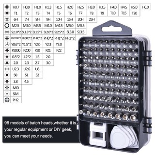 Bộ Dụng Cụ tua vít và vặn Ốc Vít Đa Năng 115 in 1 tay chống trượt đầu vặn hợp kim (115 món)