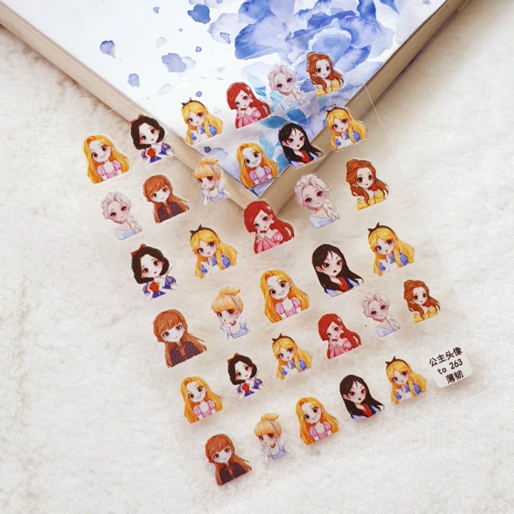 Dán móng tay hoạt hình gấu , công chúa các loại dán móng tay làm nails