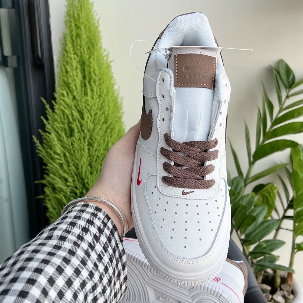 [ Full Box + Bill ] Giày Air Force One White Brown Nam Nữ, Giày Sneaker 𝗔𝗙 𝟭 Trắng Vệt Nâu Thời Trang Cao Cấp | BigBuy360 - bigbuy360.vn