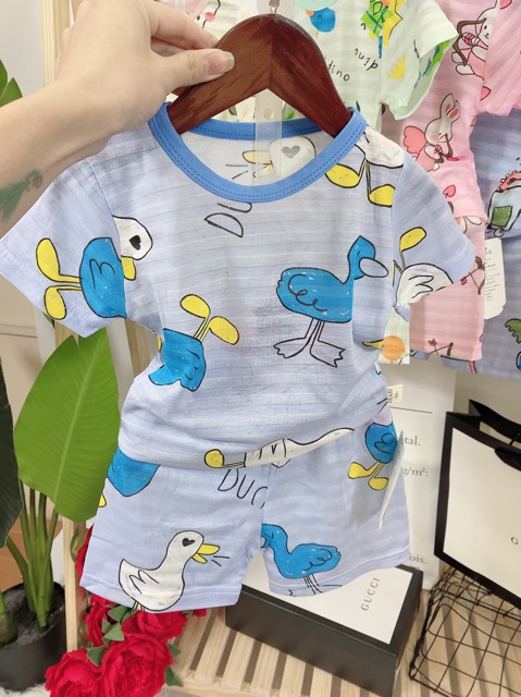 Bộ cotton lưới hàng loại 1 chất mềm, mát cho bé từ 1 tuổi đến 4 tuổi