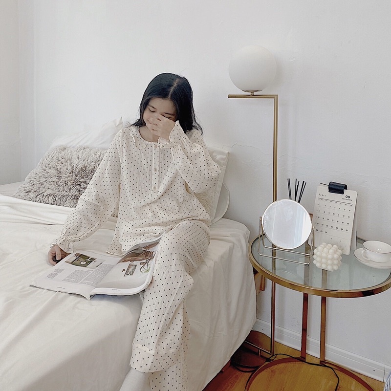 Bộ đồ ngủ muslin mềm style Hàn Quốc - Bộ mặc nhà xinh xắn