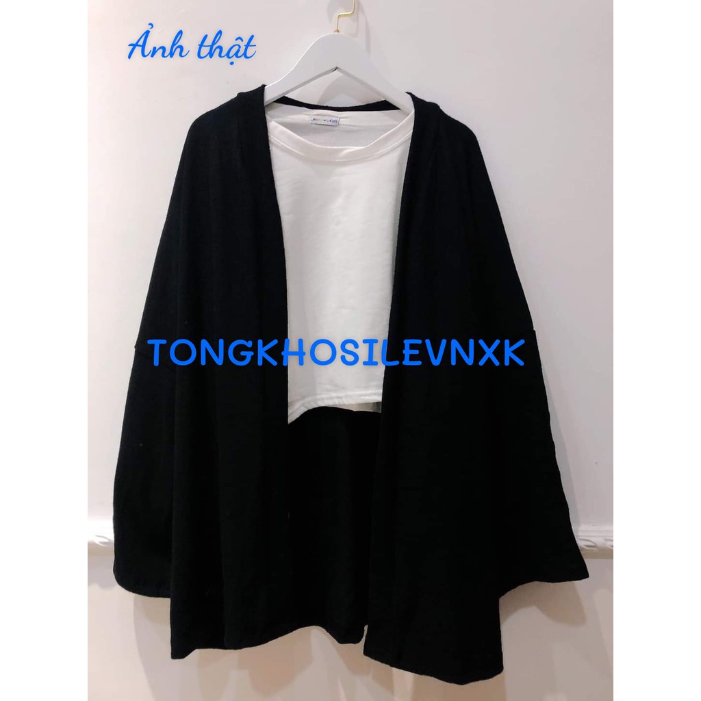 ÁO KHOÁC LEN CADIGAN ĐEN PHA NỈ - ÁO CARDIGAN LEN NỮ BASIC KOREA MÀU ĐEN NAM NỮ UNISEX | BigBuy360 - bigbuy360.vn