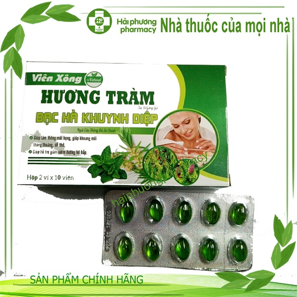 Viên Xông Thảo Dược Natural Hương Tràm Bạc Hà Khuynh Diệp - Hỗ Trợ Giải Cảm Cúm , Giảm Viêm Đường Hô Hấp giá rẻ